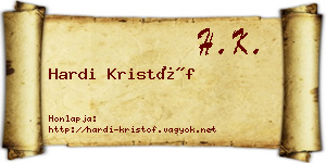 Hardi Kristóf névjegykártya